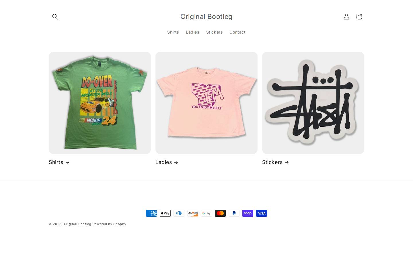 theoriginalbootleg.com homepage screenshot