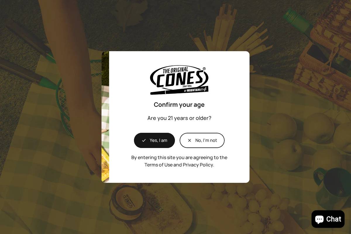 The Original Cones homepage screenshot