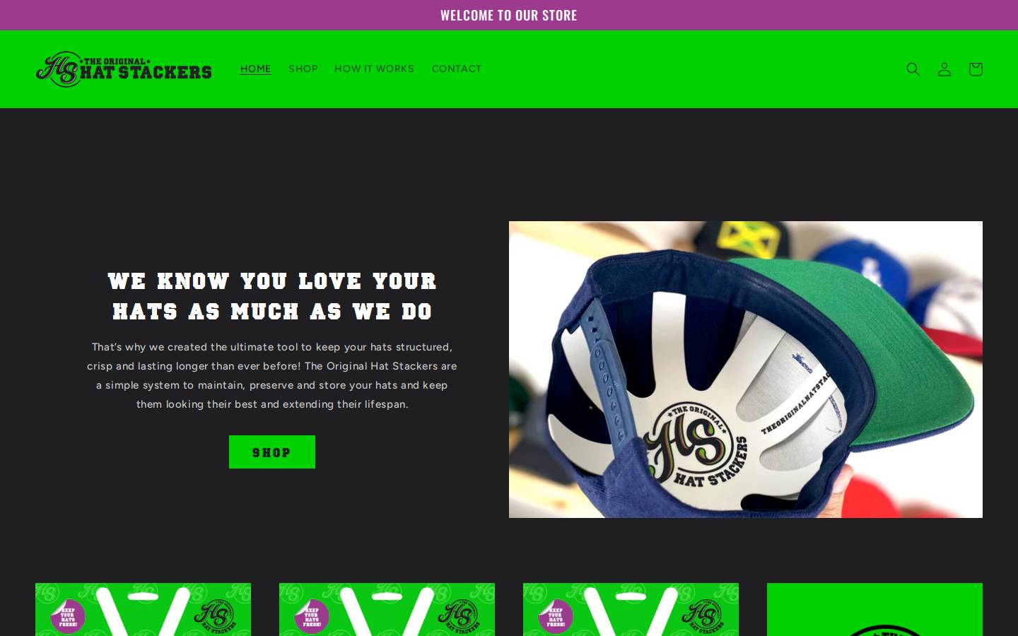 theoriginalhatstackers.com homepage screenshot