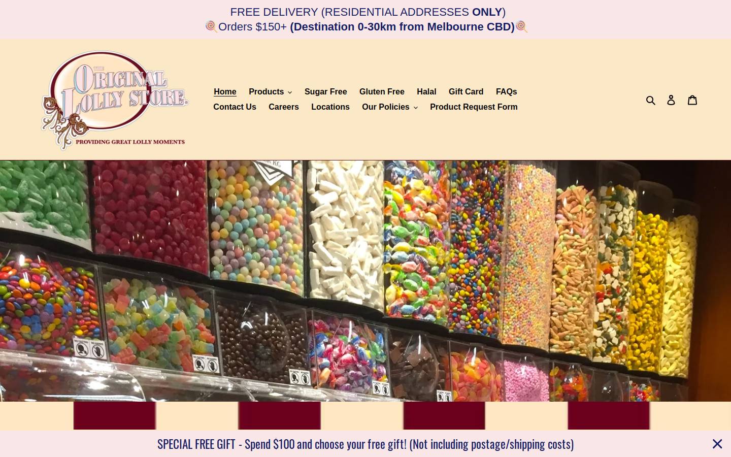 theoriginallollystore.com.au homepage screenshot