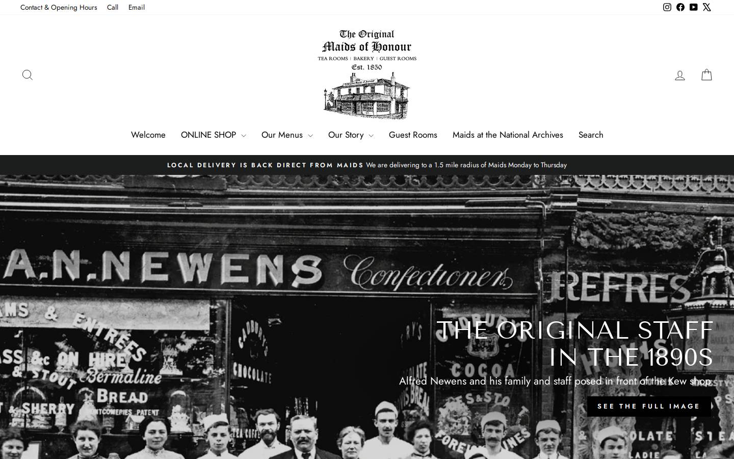 theoriginalmaidsofhonour.co.uk homepage screenshot
