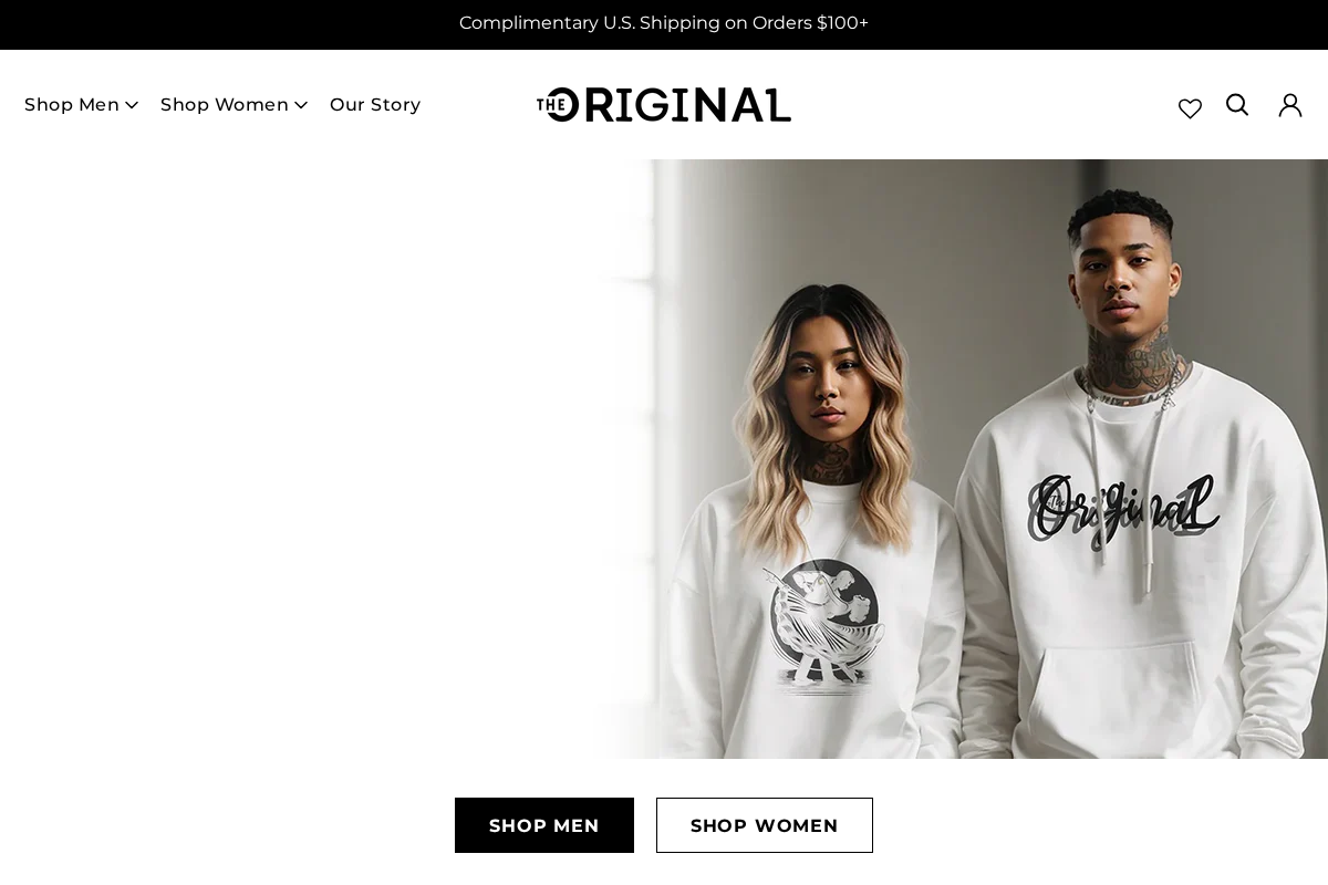Theoriginalonebrand homepage screenshot