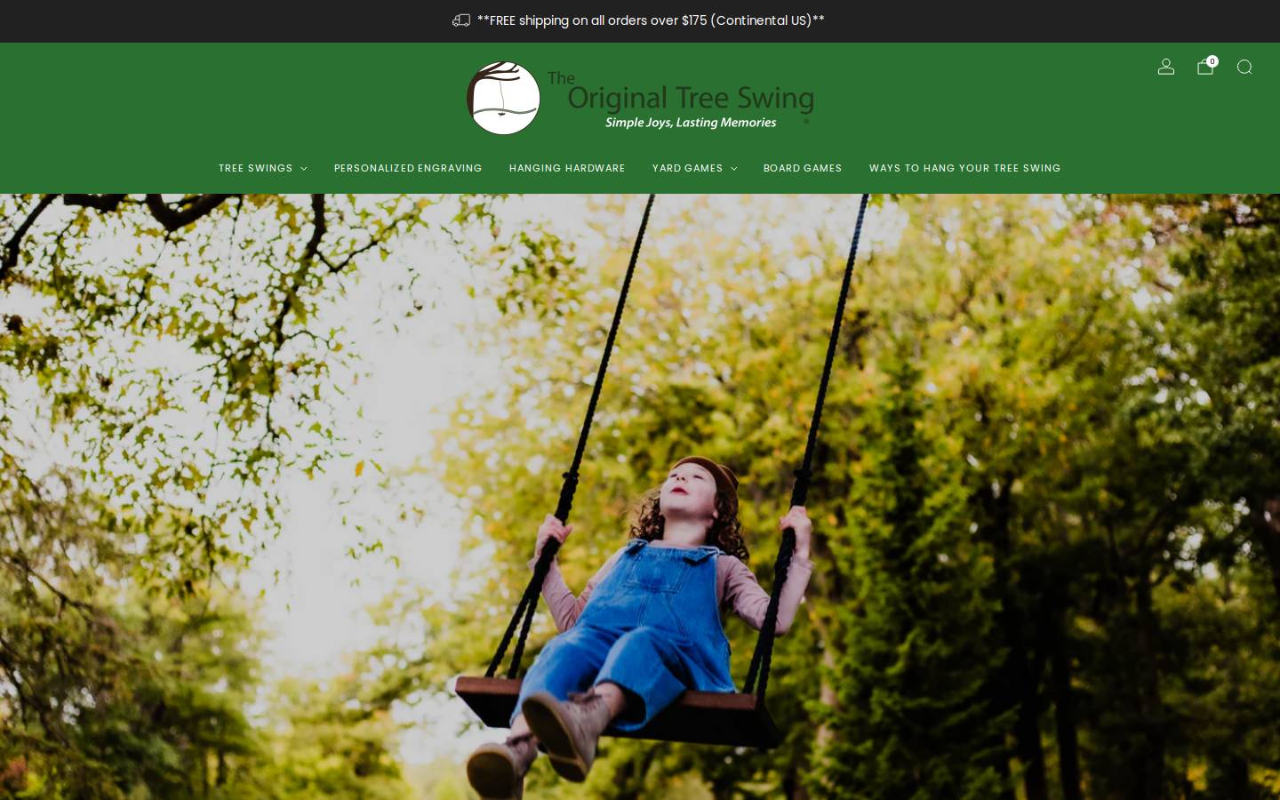 theoriginaltreeswing.com homepage screenshot