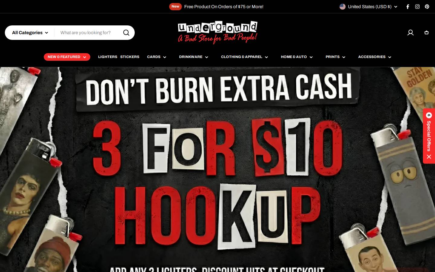 theoriginalunderground.com homepage screenshot
