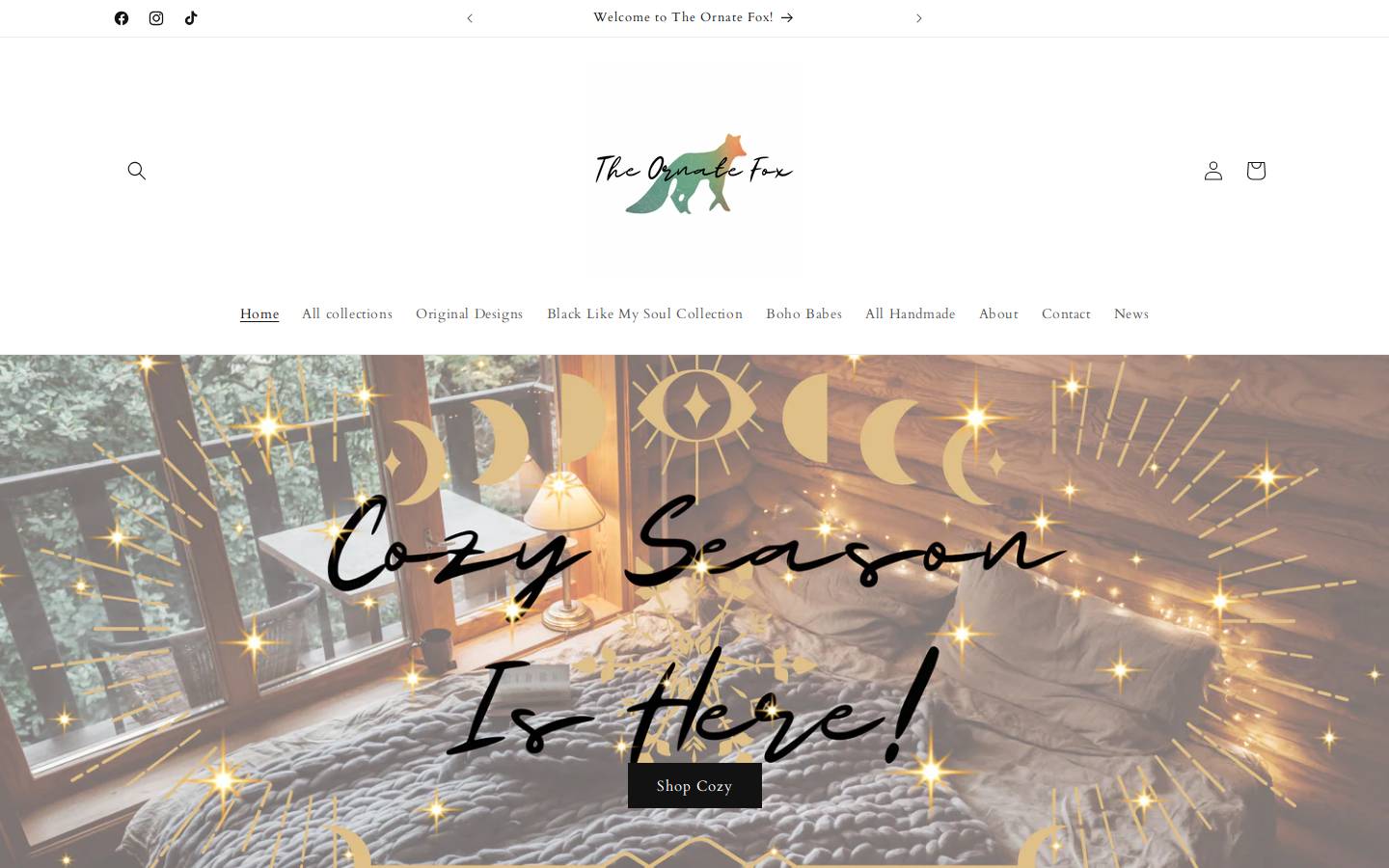 theornatefox.com homepage screenshot