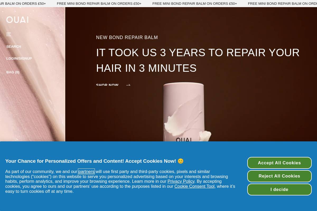 theouai.co.uk homepage screenshot