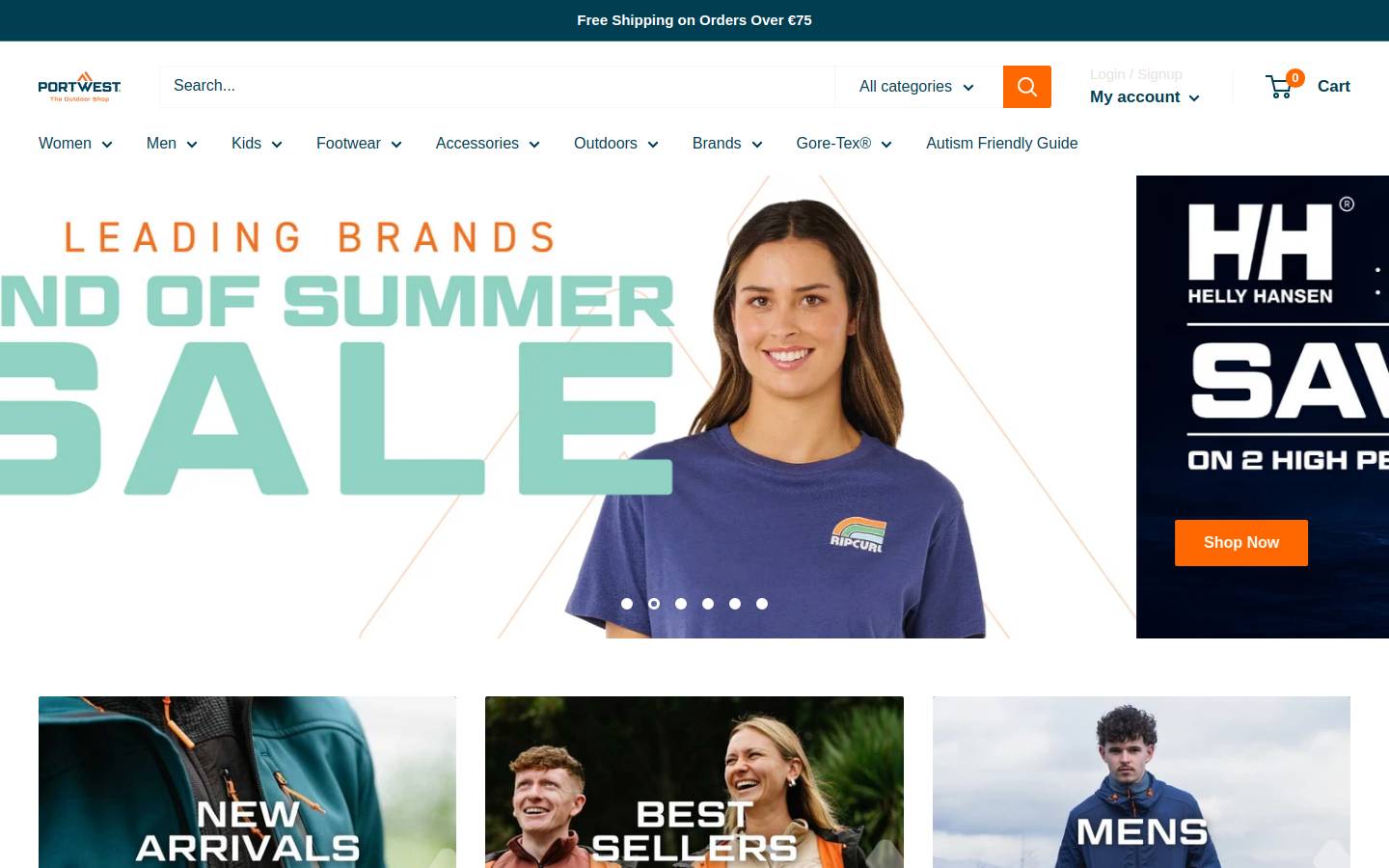 Portwest Ireland - The Outdoor Shop  homepage screenshot
