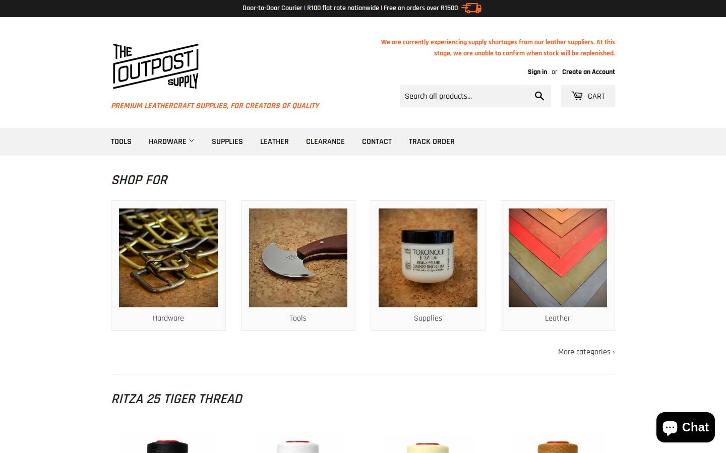 theoutpostsupply.com homepage screenshot