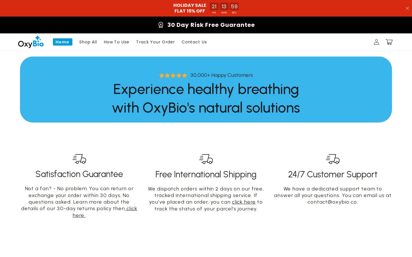 theoxybio.com homepage screenshot