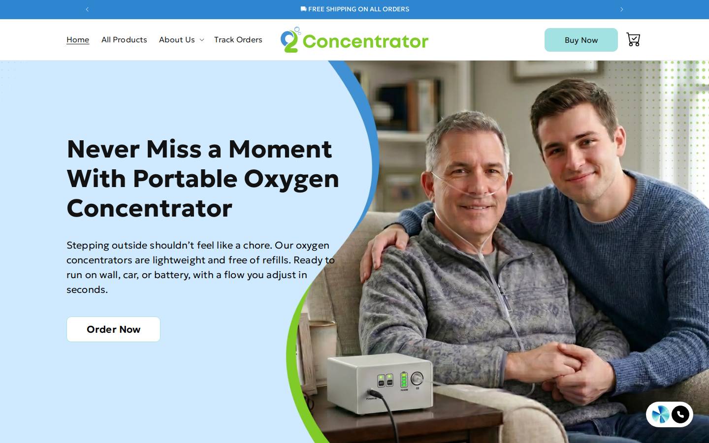 theoxygenconcentrator.com homepage screenshot