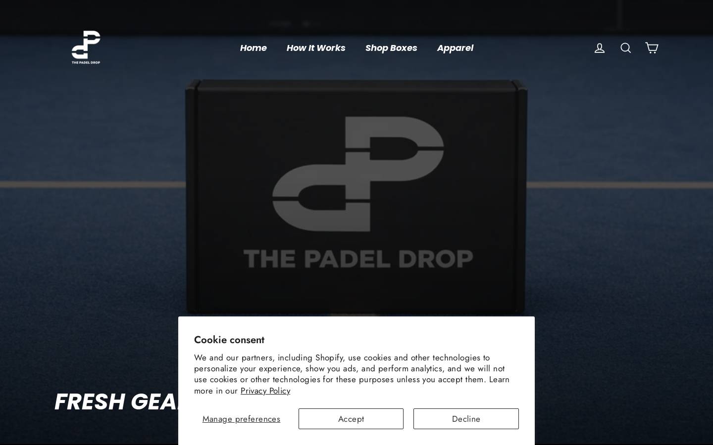 thepadeldrop.com homepage screenshot