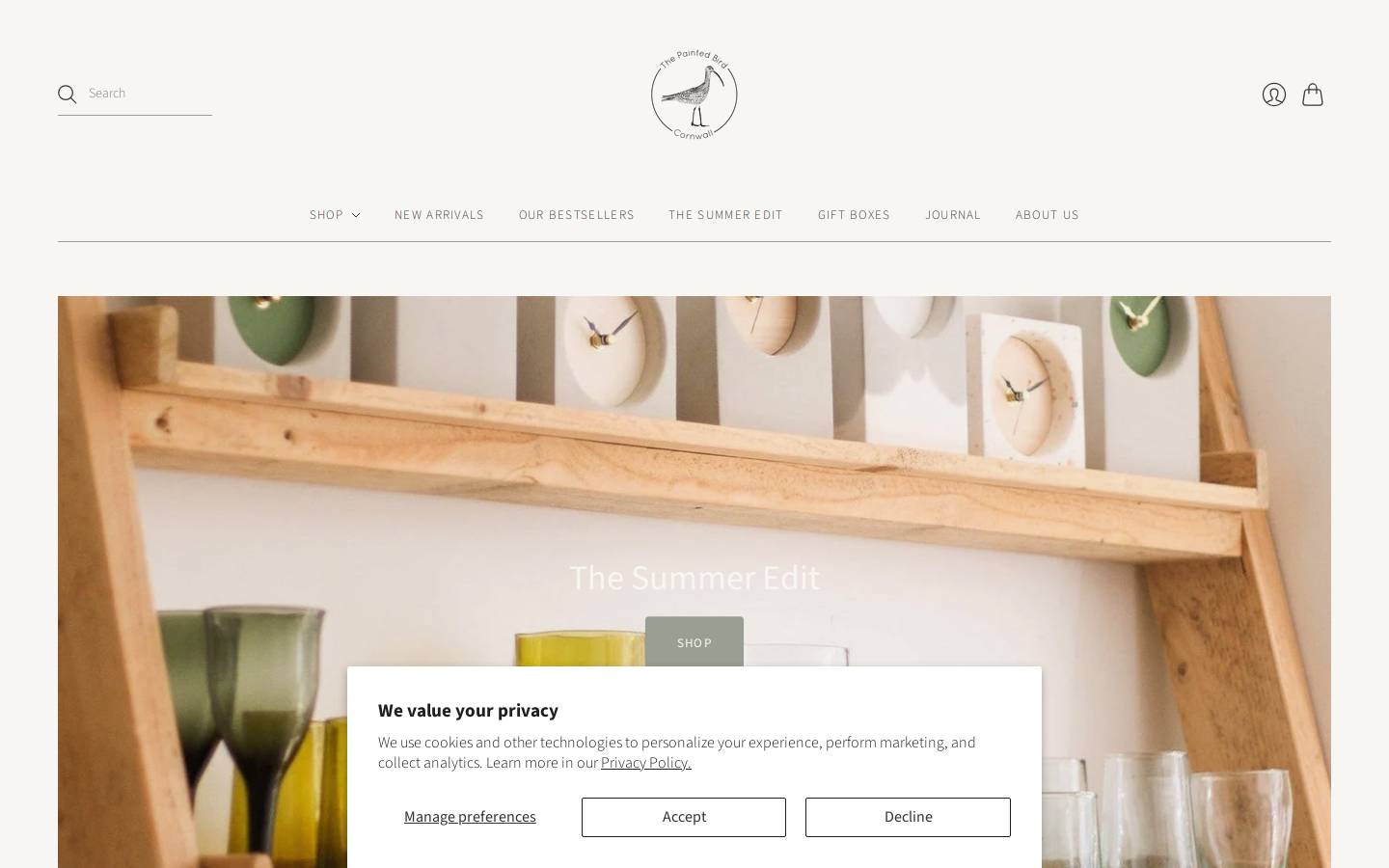 thepaintedbird.co.uk homepage screenshot