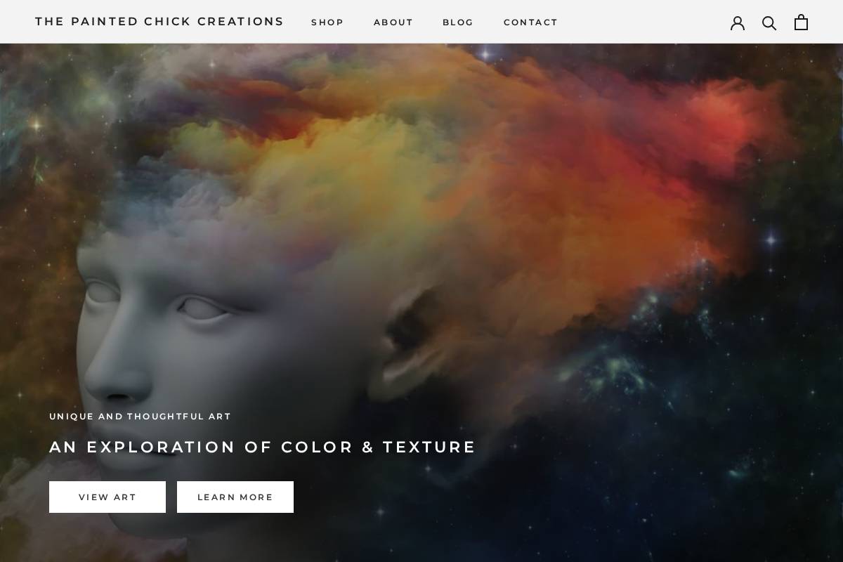 thepaintedchick.com homepage screenshot