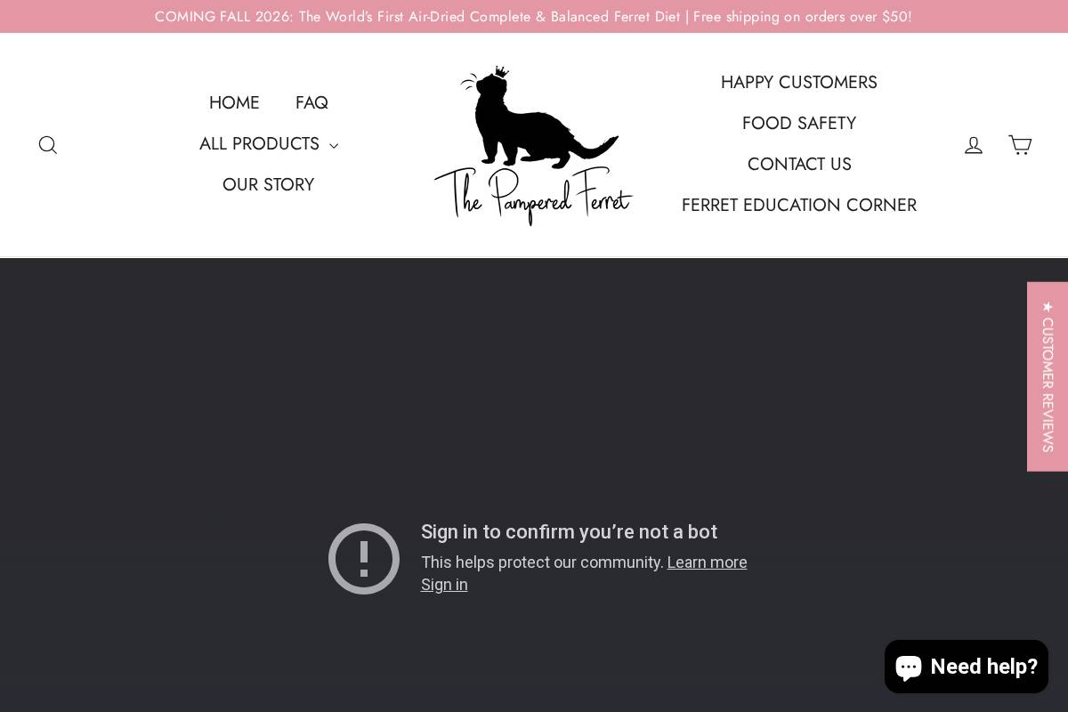 thepamperedferret.com homepage screenshot