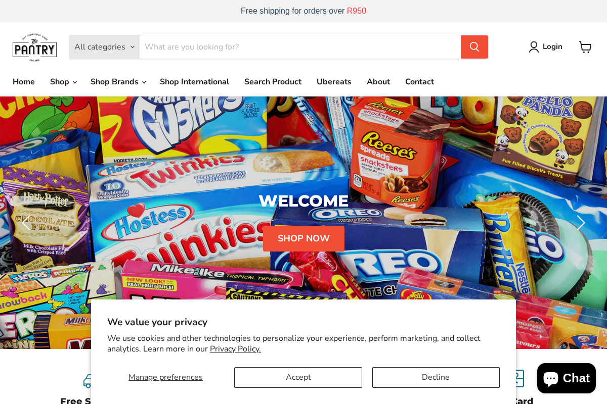 The Pantry SA homepage screenshot