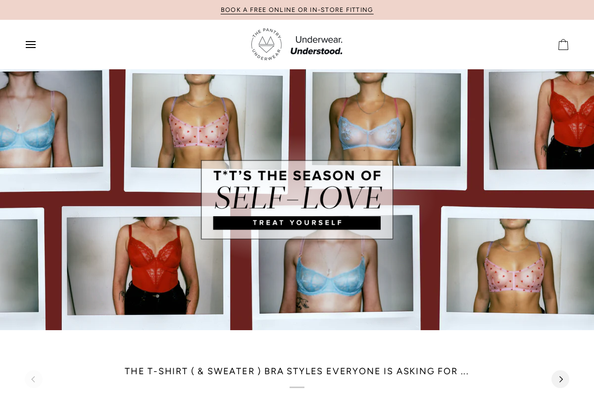 thepantryunderwear.com homepage screenshot