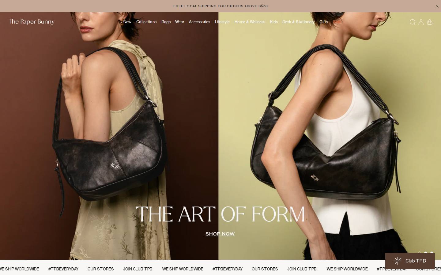 thepaperbunny.com homepage screenshot