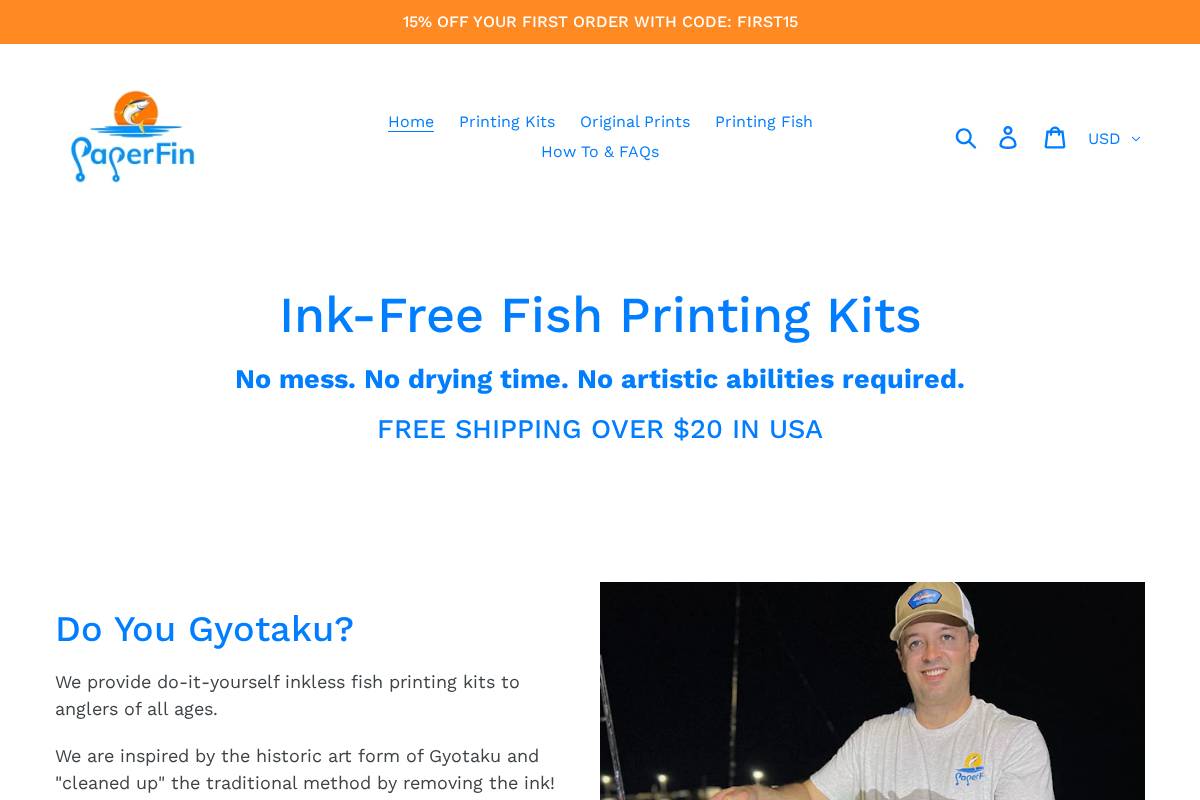 thepaperfin.com homepage screenshot