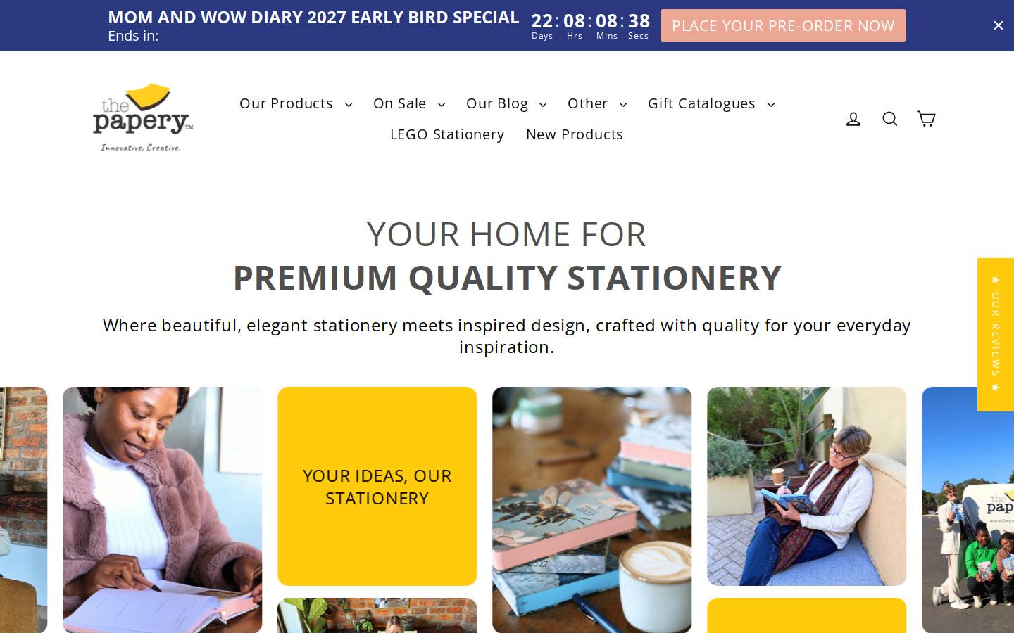 thepapery.co.za homepage screenshot