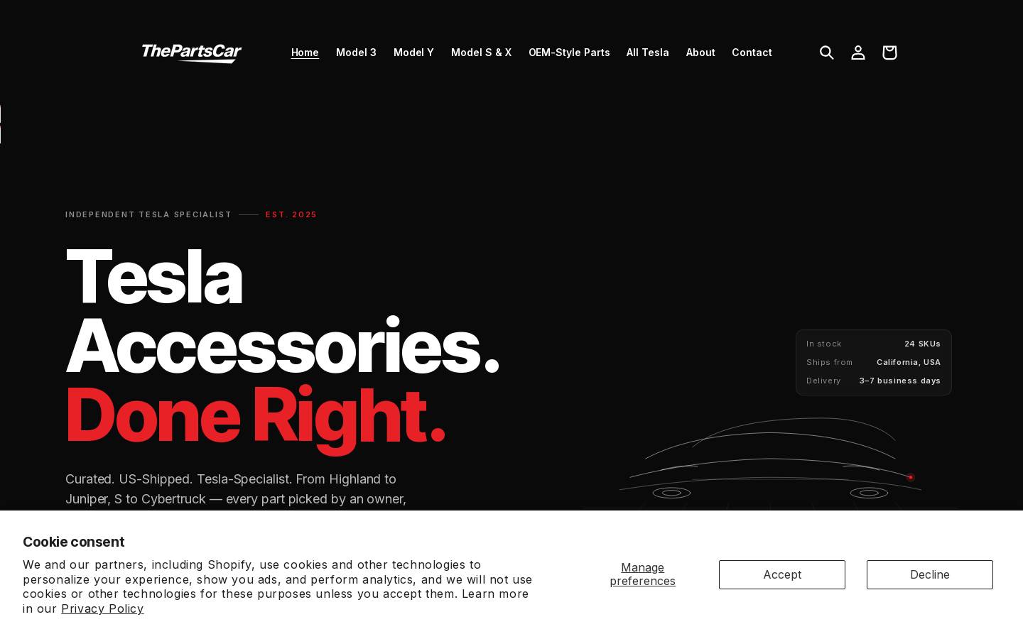 thepartscar.com homepage screenshot