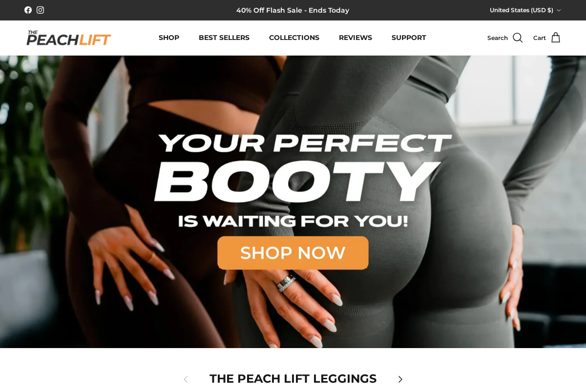 Thepeachlift homepage screenshot