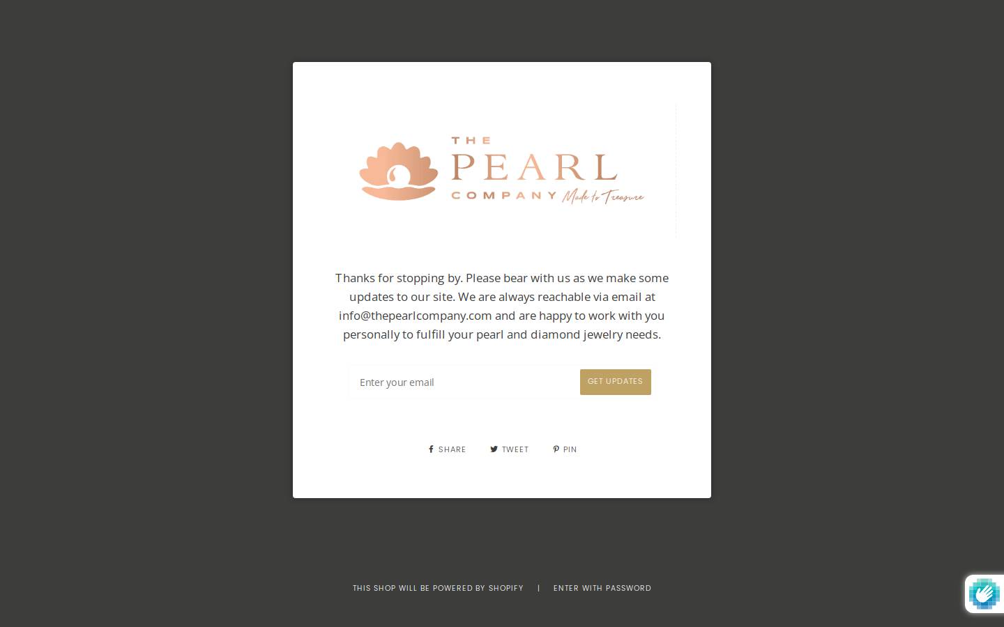 thepearlcompany.com homepage screenshot