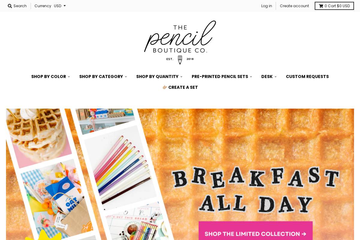 thepencilboutiqueco.com homepage screenshot