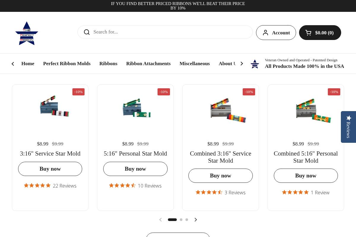 theperfectribbon.com homepage screenshot
