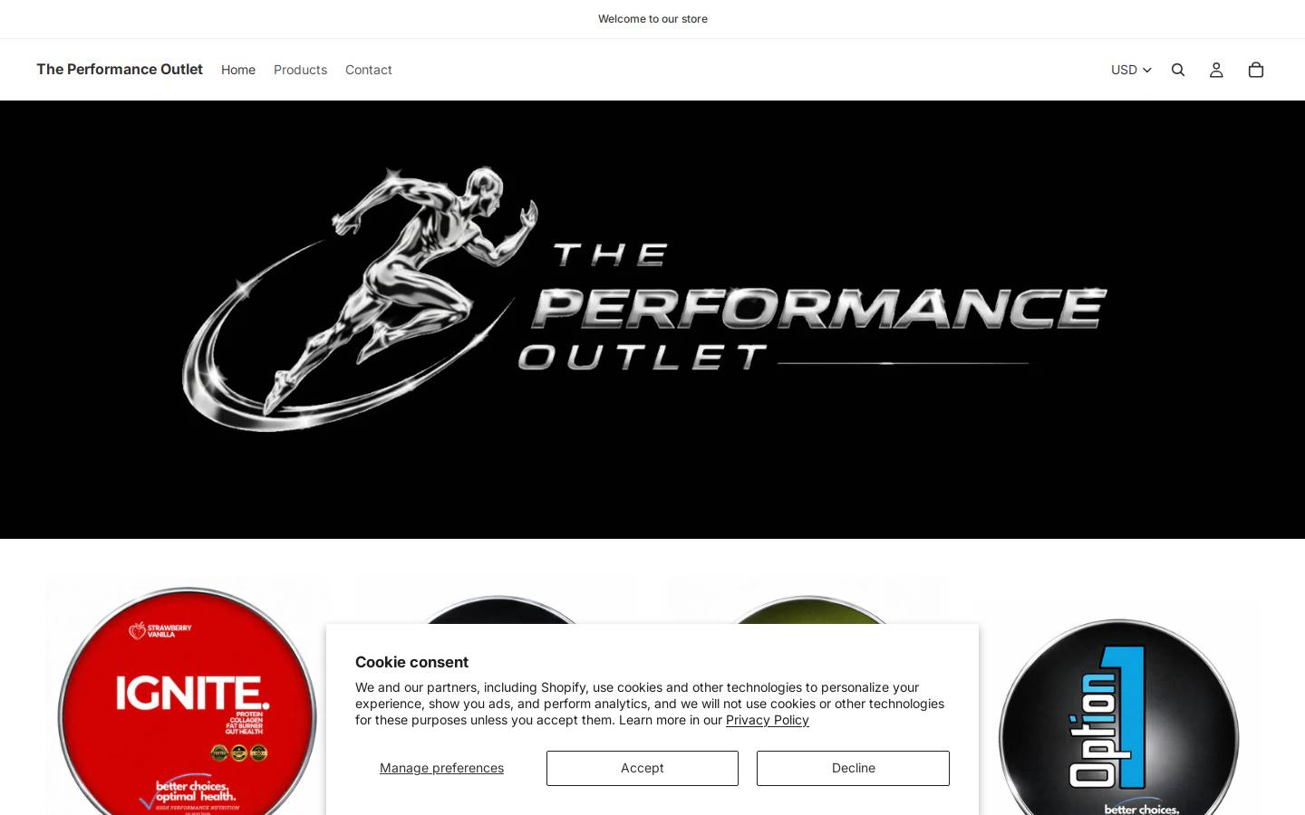 theperformanceoutlet.com homepage screenshot