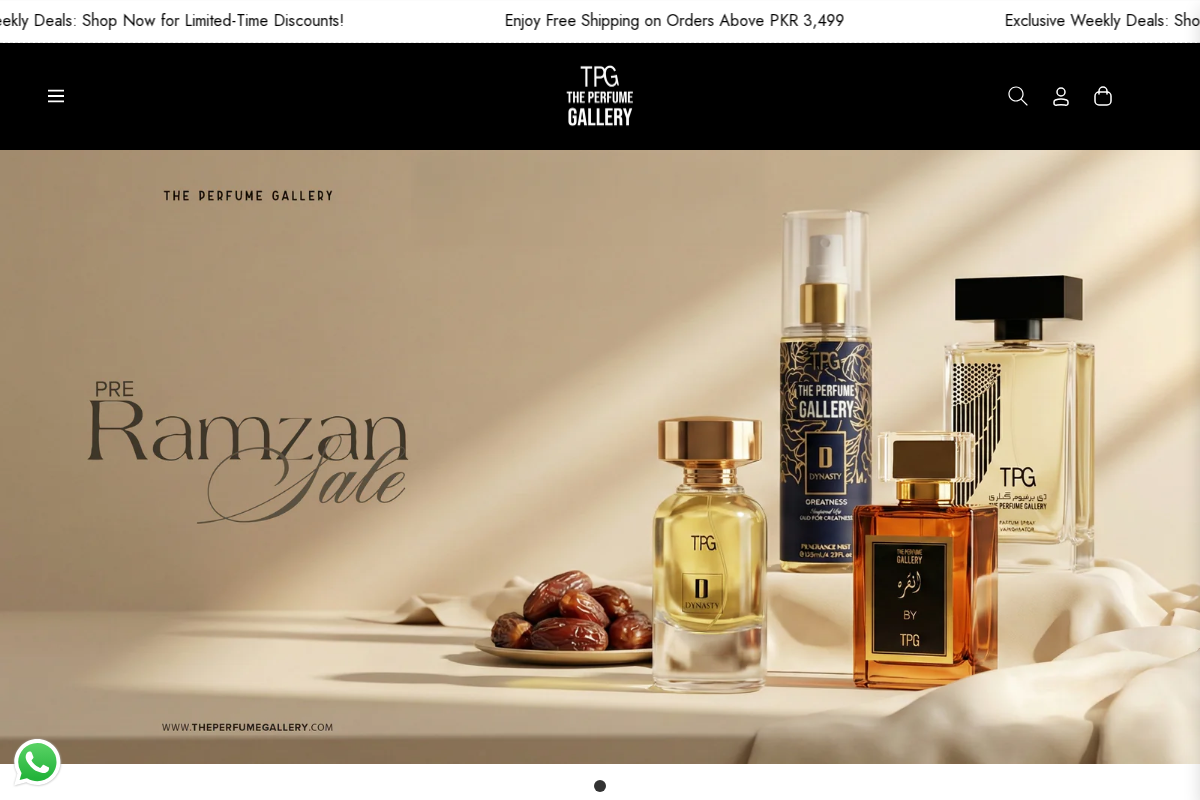TPG Perfumes homepage screenshot