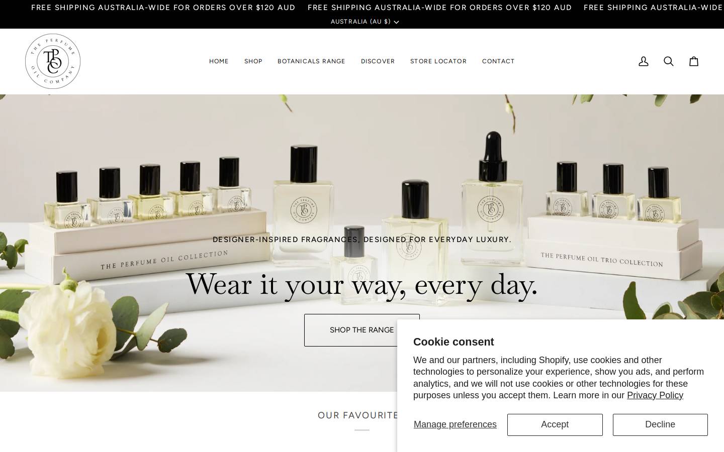 theperfumeoilcompany.com homepage screenshot