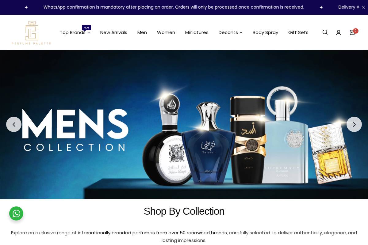 theperfumepalette.com homepage screenshot