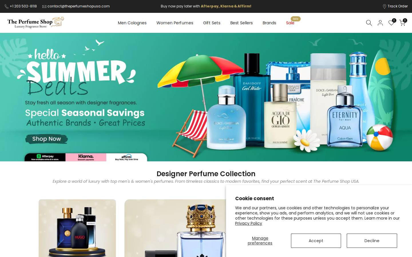 The Perfume Shop (USA) homepage screenshot
