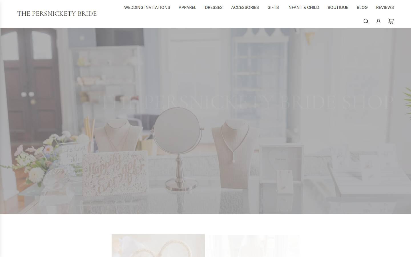 thepersnicketybrideshop.com homepage screenshot