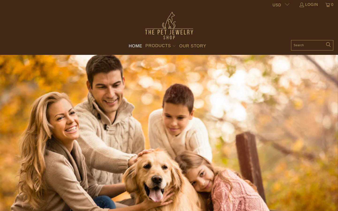 thepetjewelryshop.com homepage screenshot
