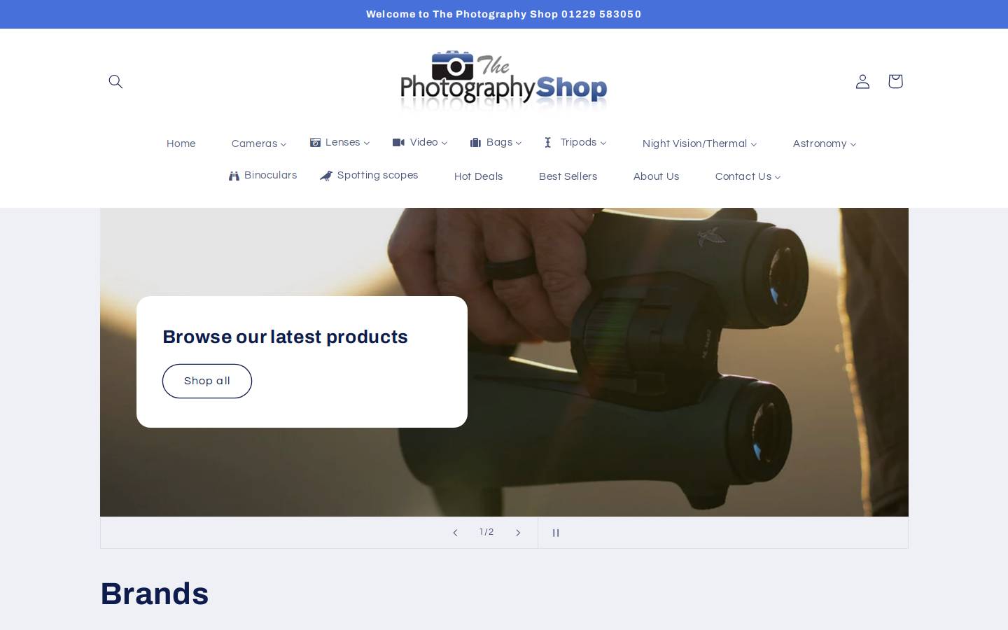Thephotographyshop homepage screenshot