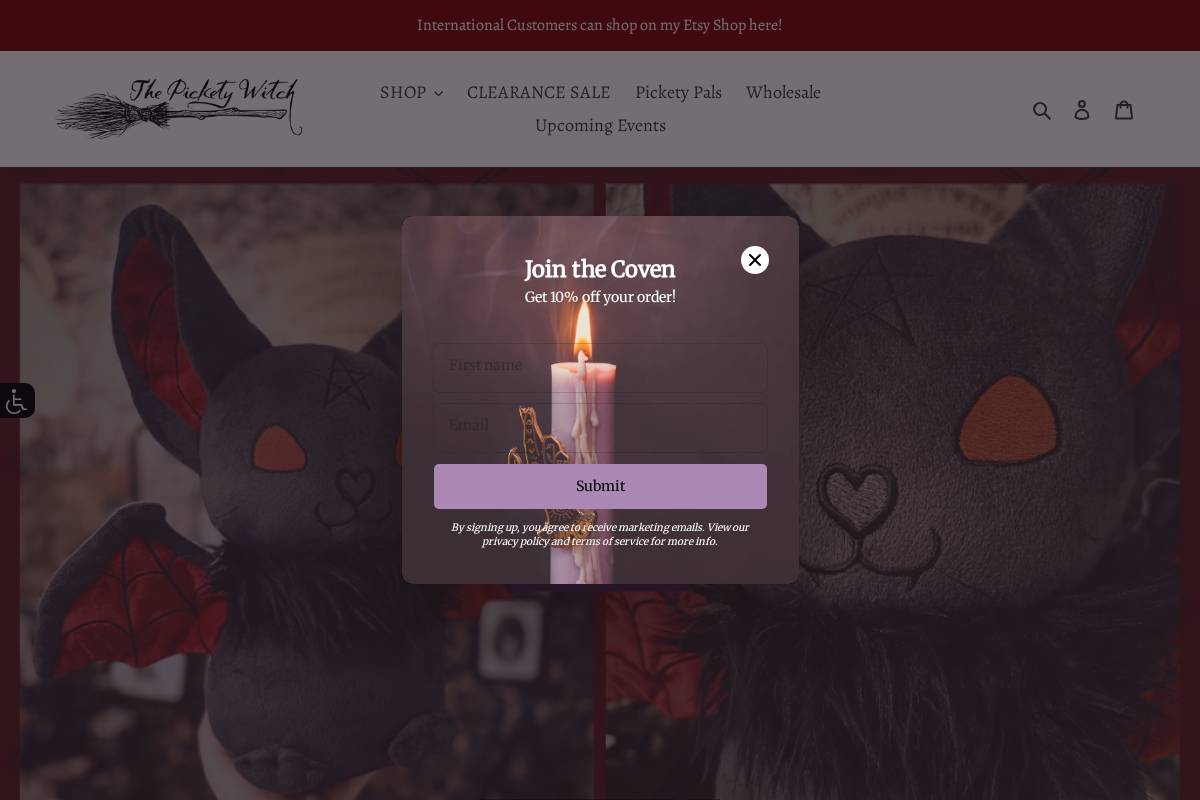 thepicketywitch.com homepage screenshot