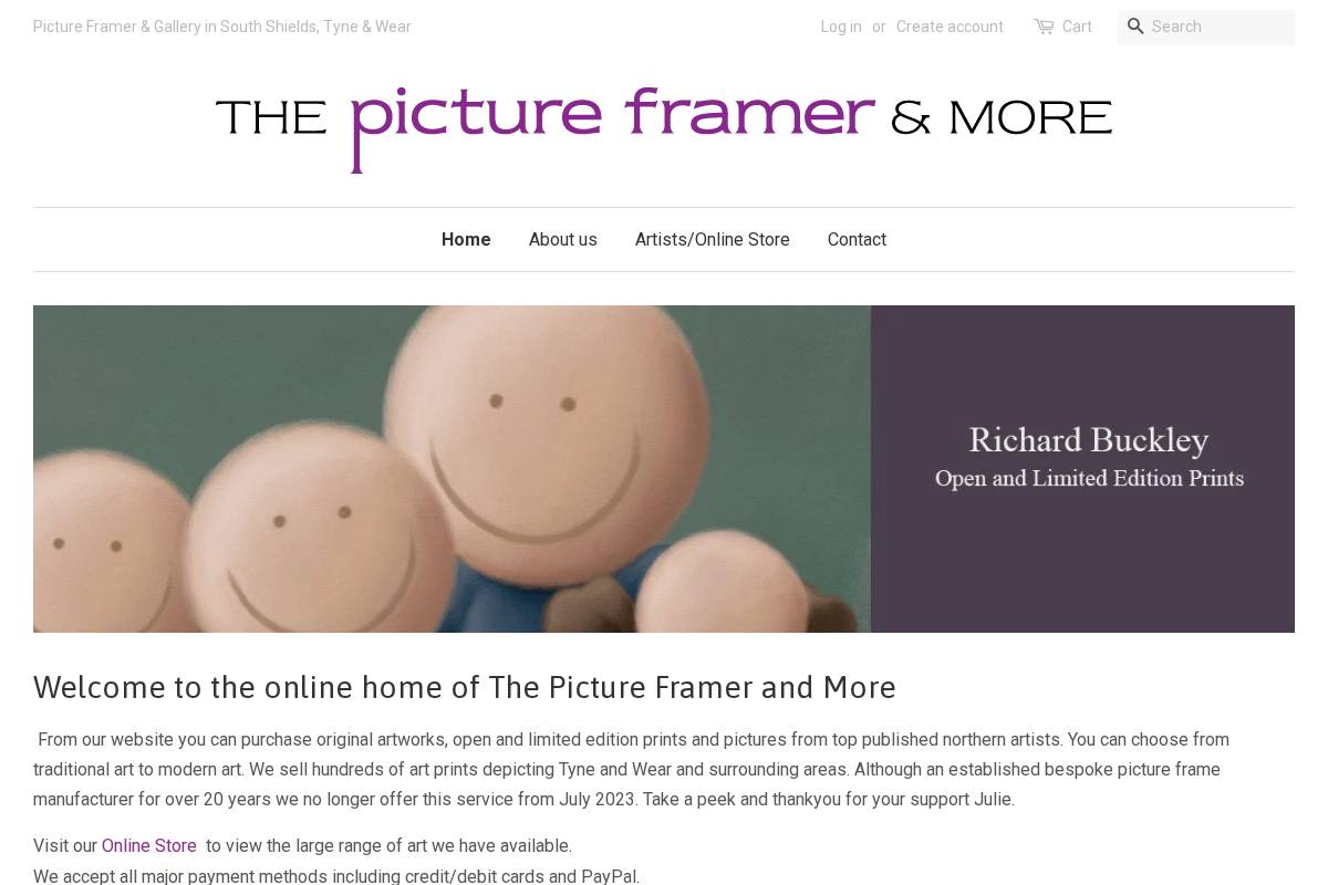 The Picture Framer and More homepage screenshot