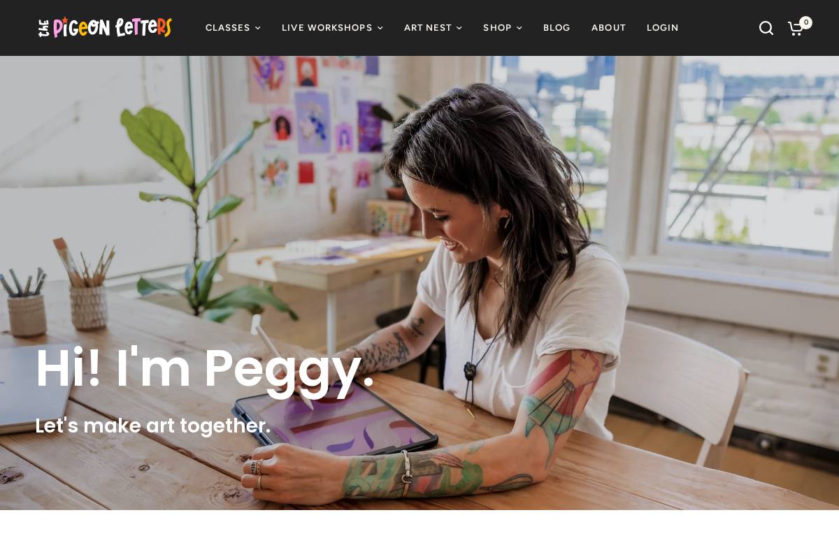 thepigeonletters.com homepage screenshot