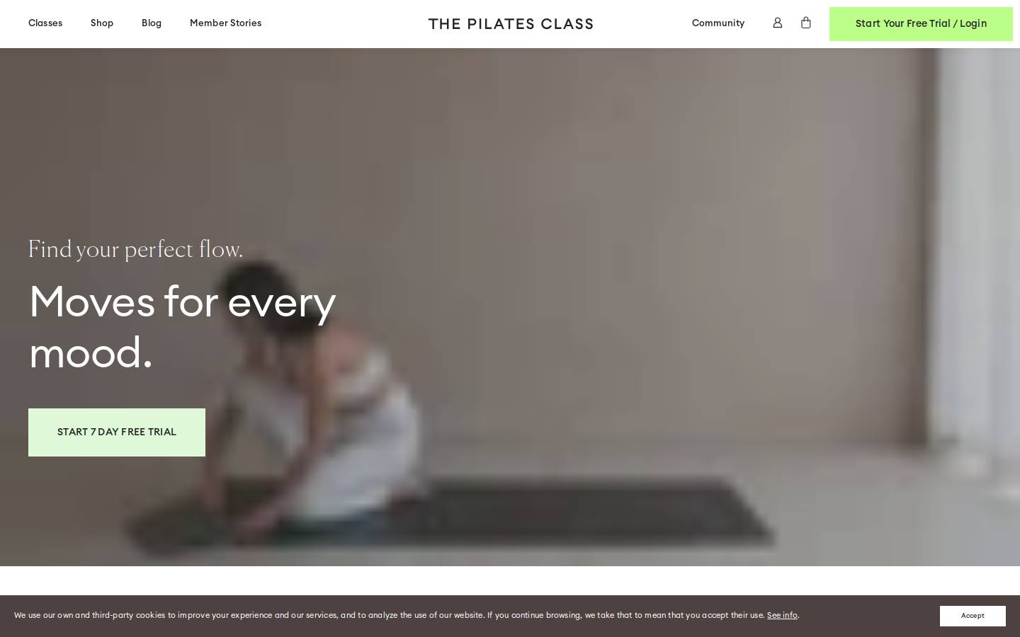 Thepilatesclass homepage screenshot