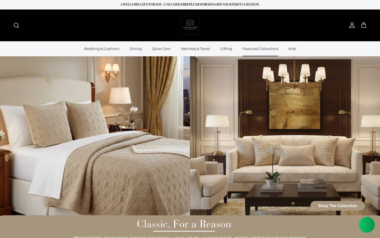thepillowcompany.com homepage screenshot