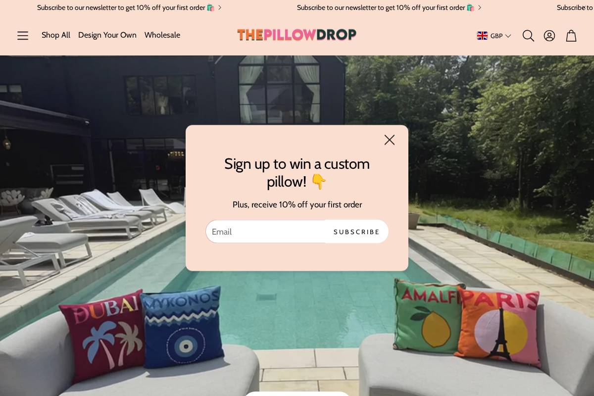 Thepillowdrop homepage screenshot