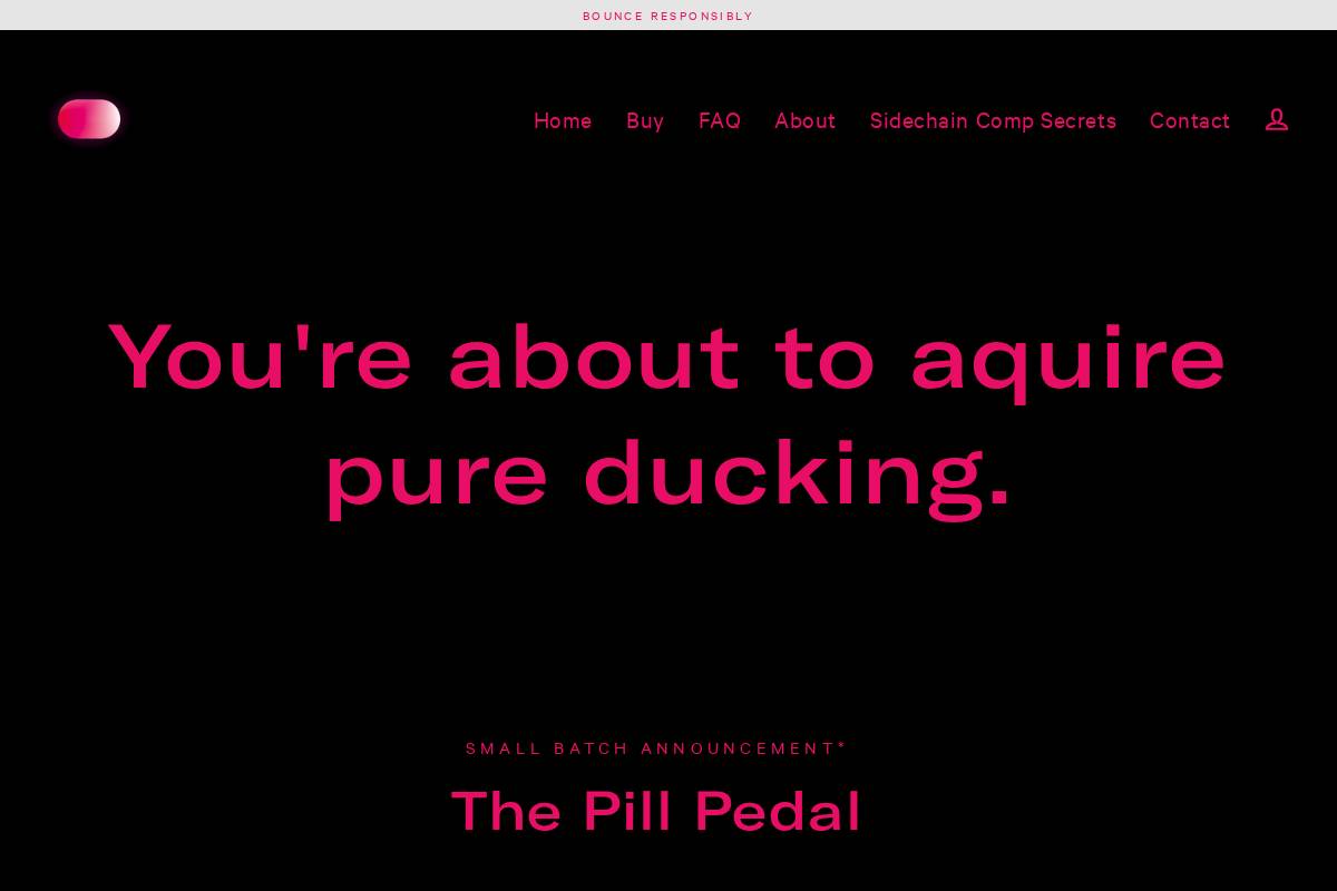 The Pill Pedal homepage screenshot