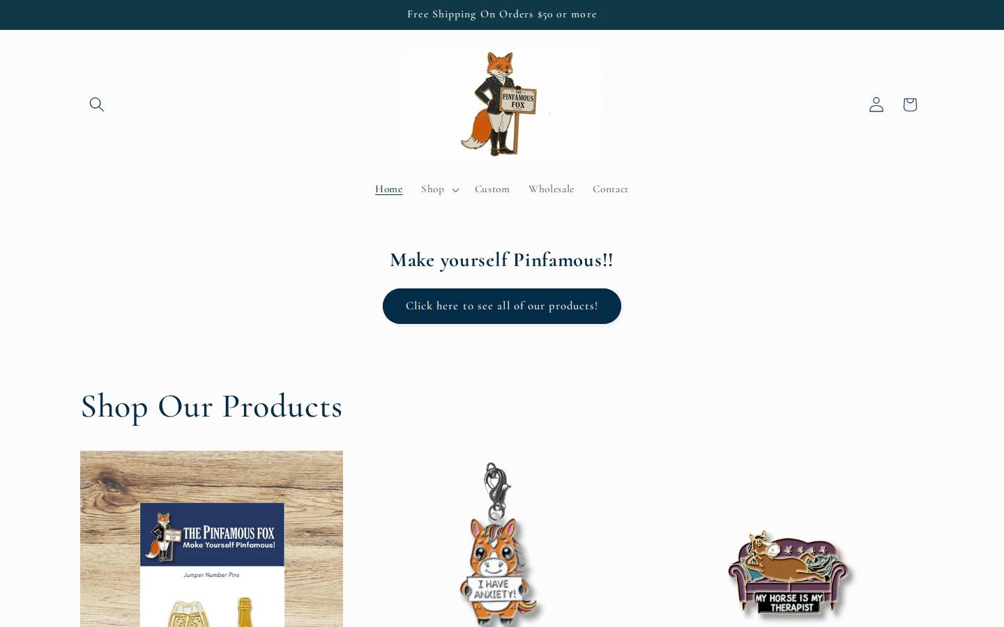 thepinfamousfox.com homepage screenshot