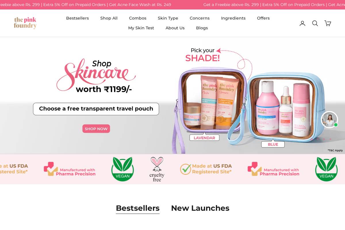 thepinkfoundry.com homepage screenshot