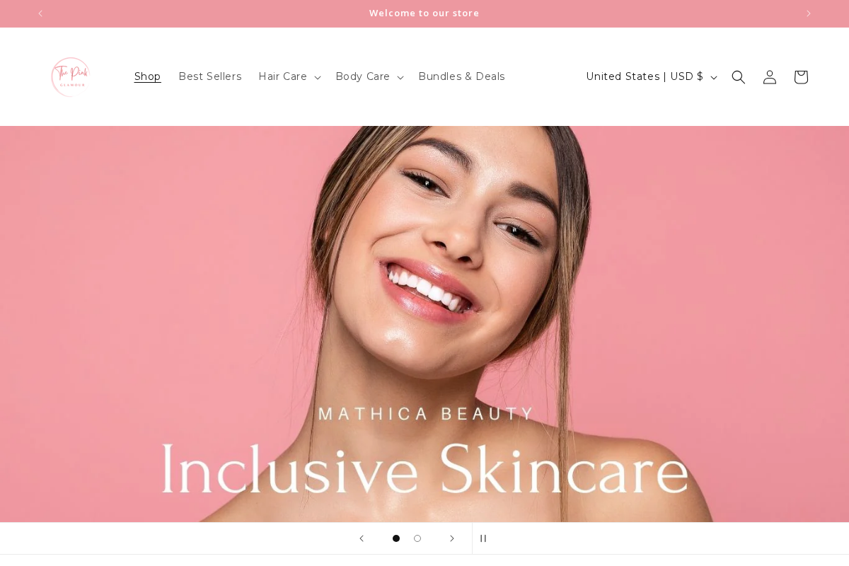 The Pink Glamour homepage screenshot