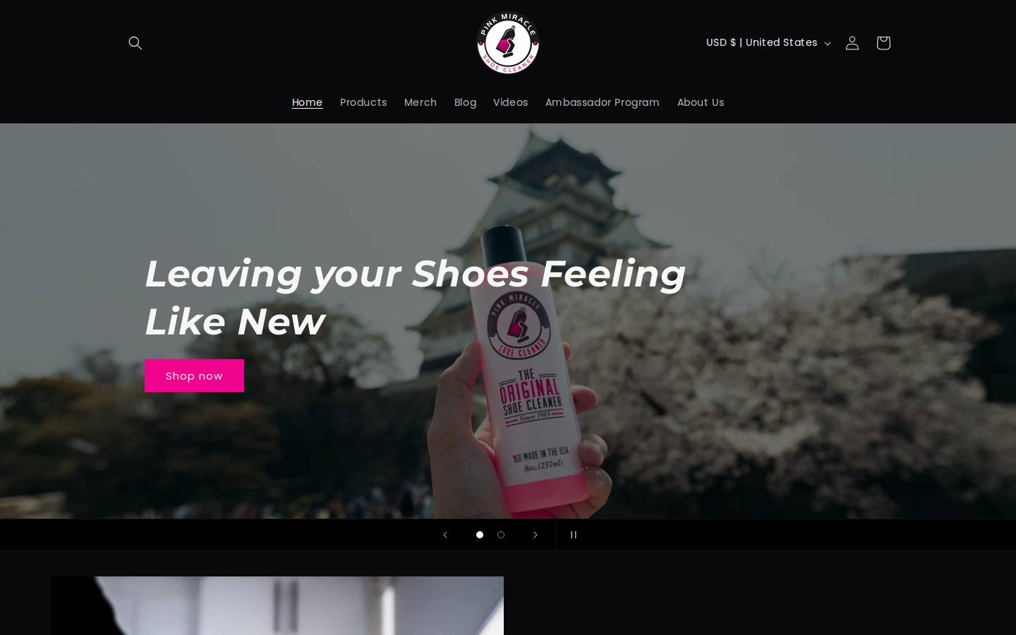 thepinkmiracle.com homepage screenshot