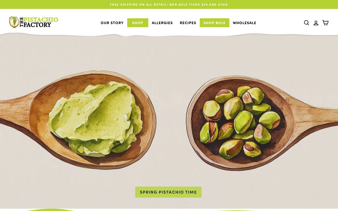 thepistachiofactory.com homepage screenshot