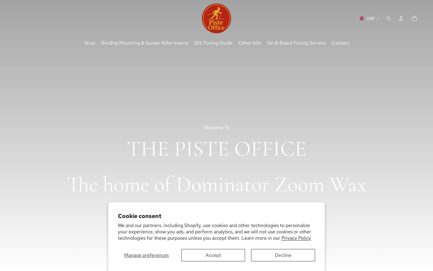 thepisteoffice.co.uk homepage screenshot