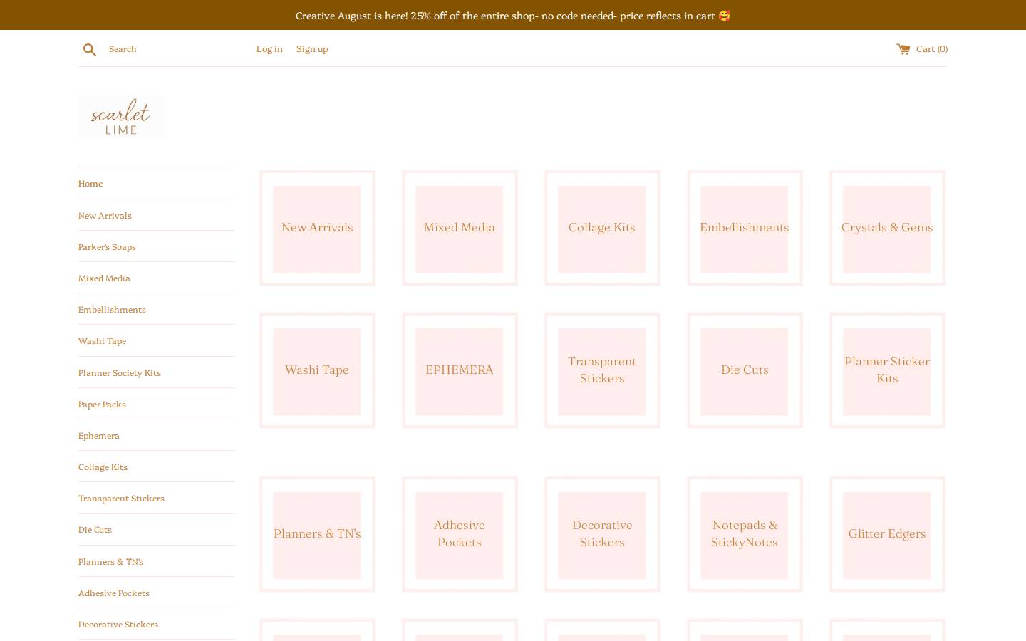 theplannersocietyshop.com homepage screenshot
